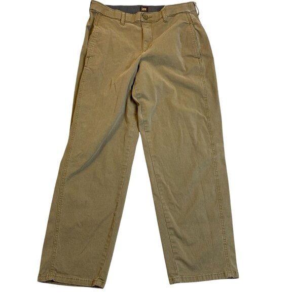 Lee Women's Pants Size 10 Medium Khaki Cotton Blend Straight-Leg - Picture 1 of 12